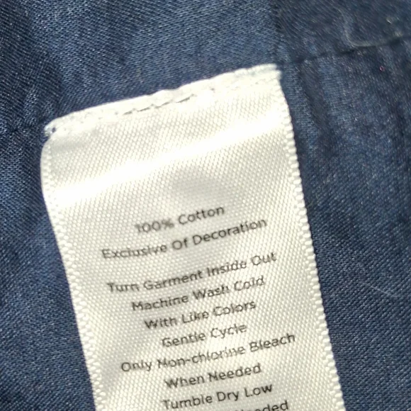 Talbots Dark Blue Dress with White Floral Embroidery Size Sp Made INDIA - Picture 14 of 14